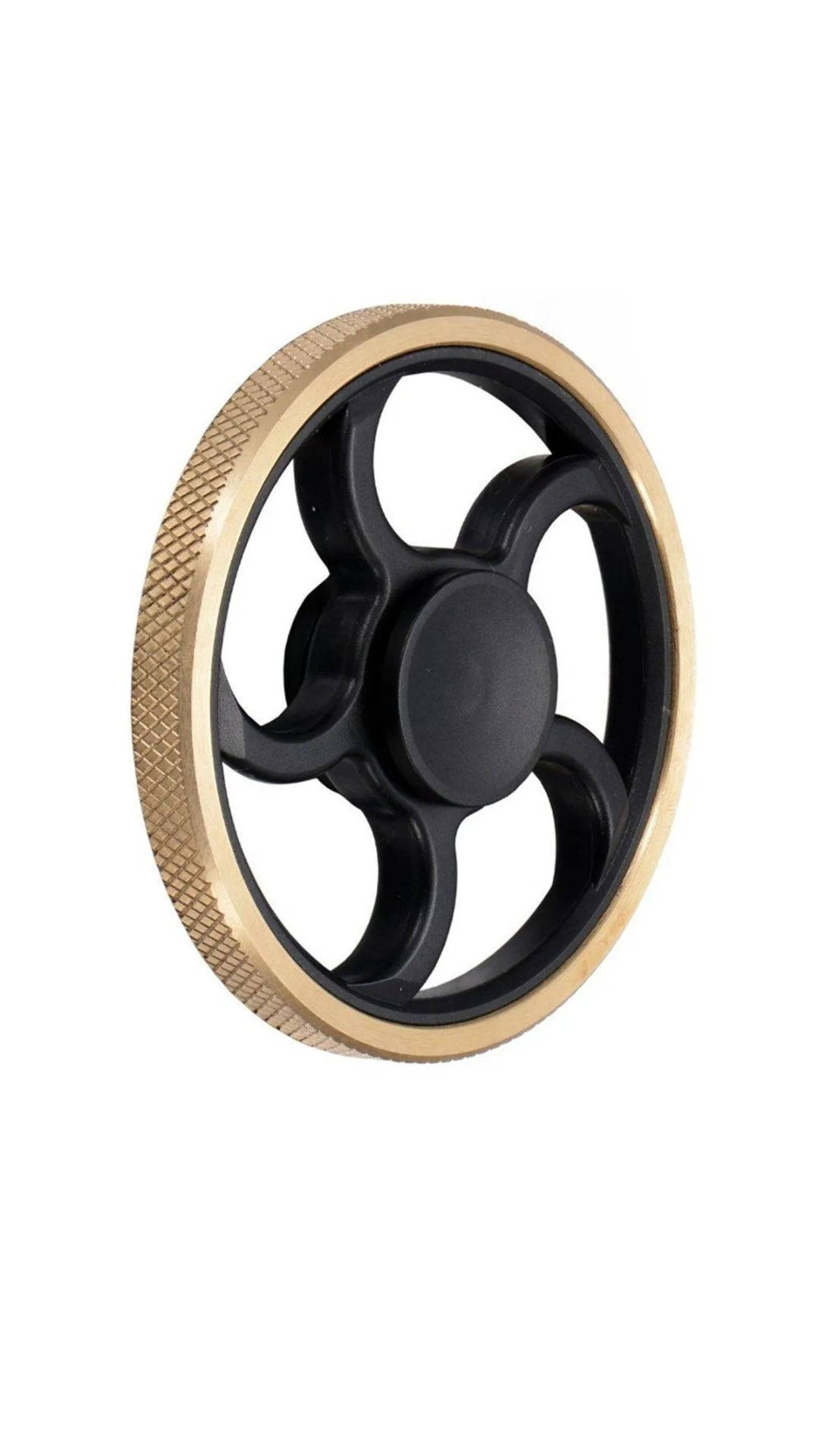 fidget spinner, black and gold, textured grip rim, Full HD Phone Wallpaper