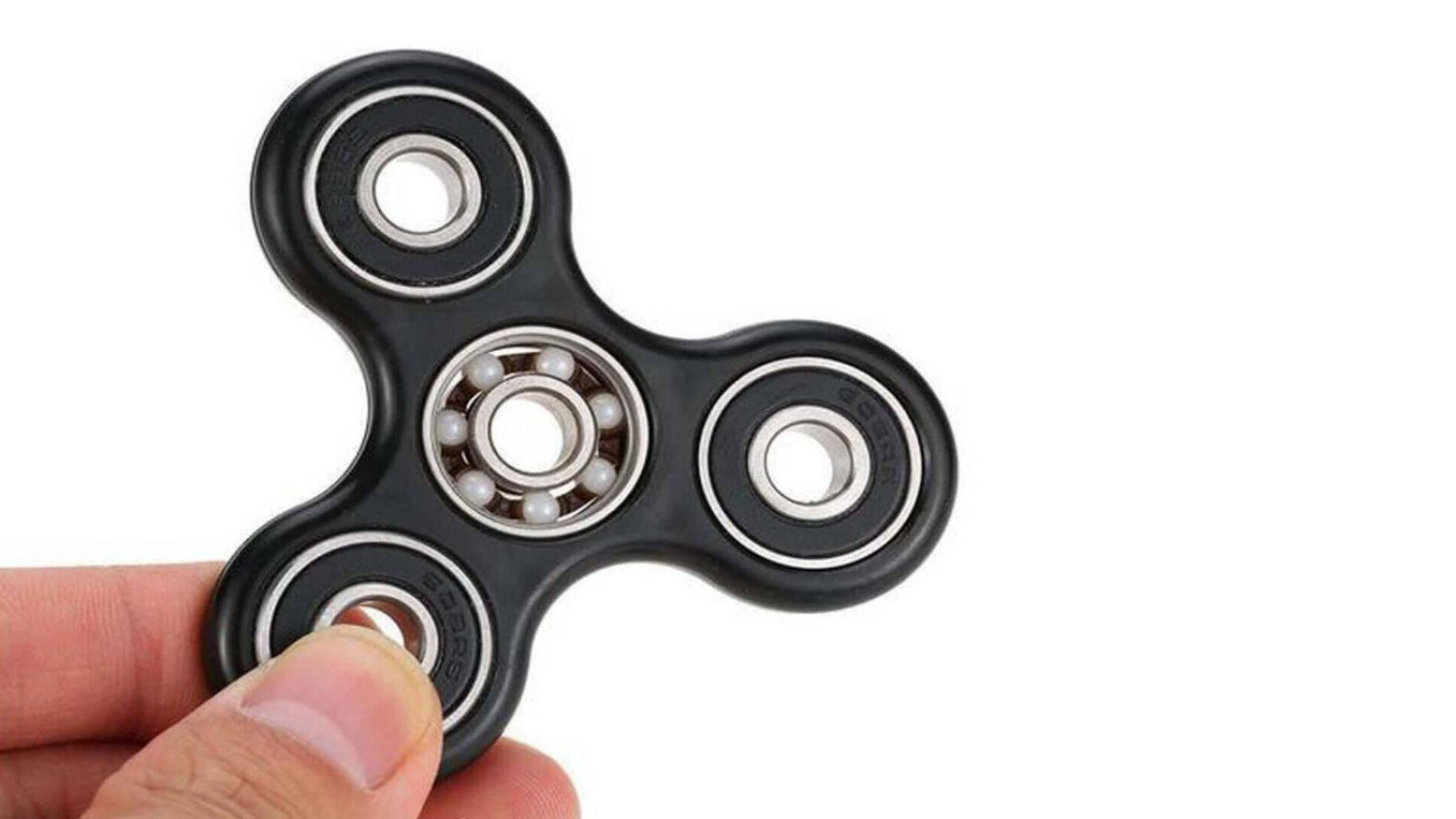black fidget spinner, metallic bearings, smooth plastic arms, Full HD Desktop Wallpaper