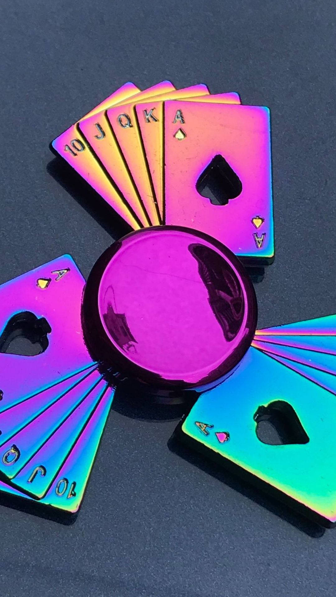 Cards Fidget Toy, iridescent playing cards, shiny purple fidget spinner, Full HD Phone Wallpaper