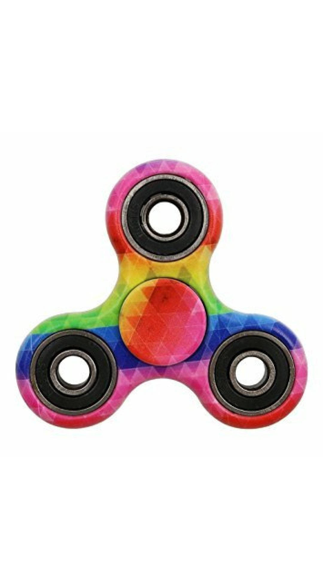 rainbow fidget toy, rainbow-colored fidget spinner, geometric patterns, Full HD Phone Wallpaper