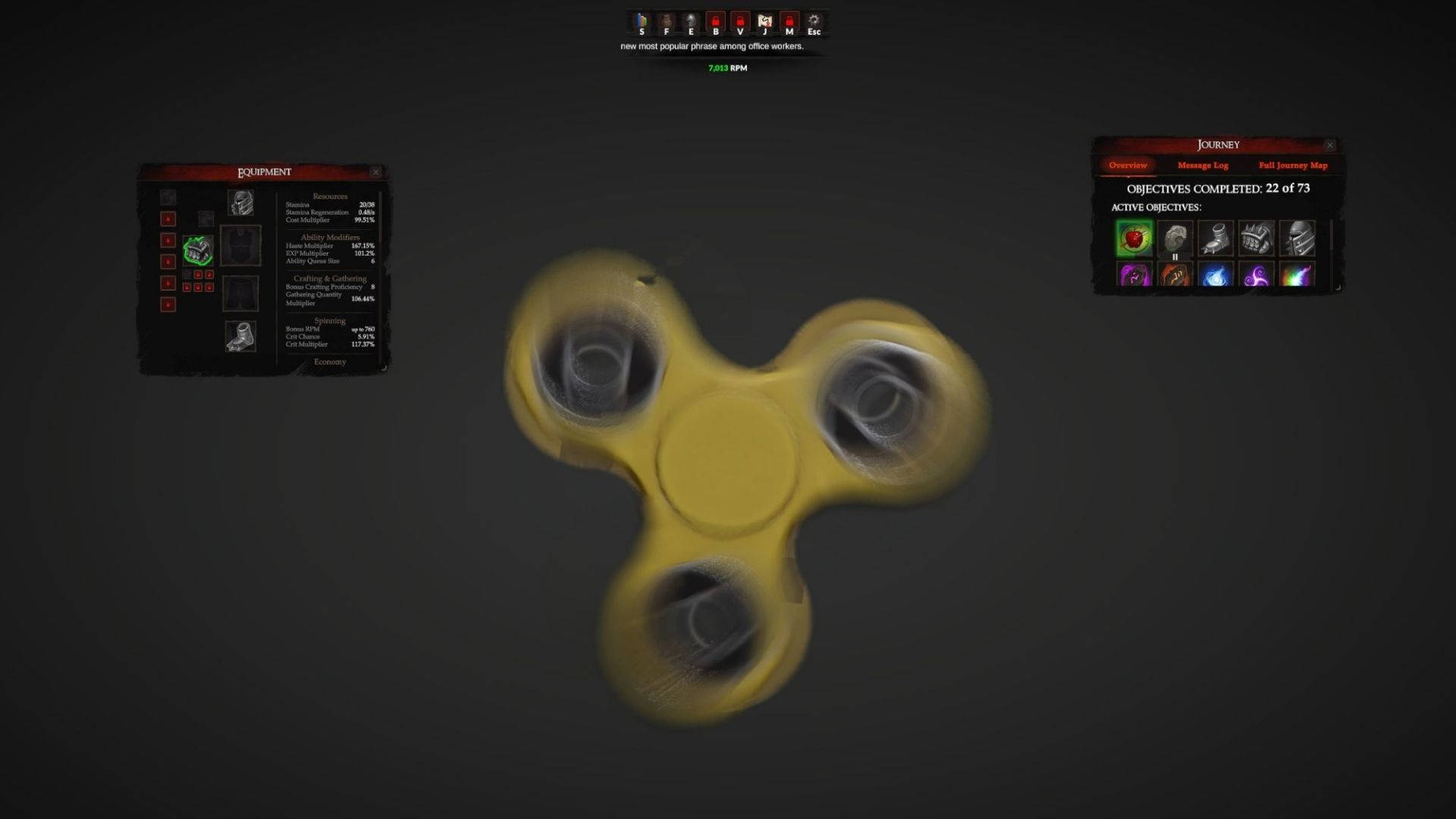 fidget spinner, yellow, dark UI backdrop, Full HD Desktop Wallpaper