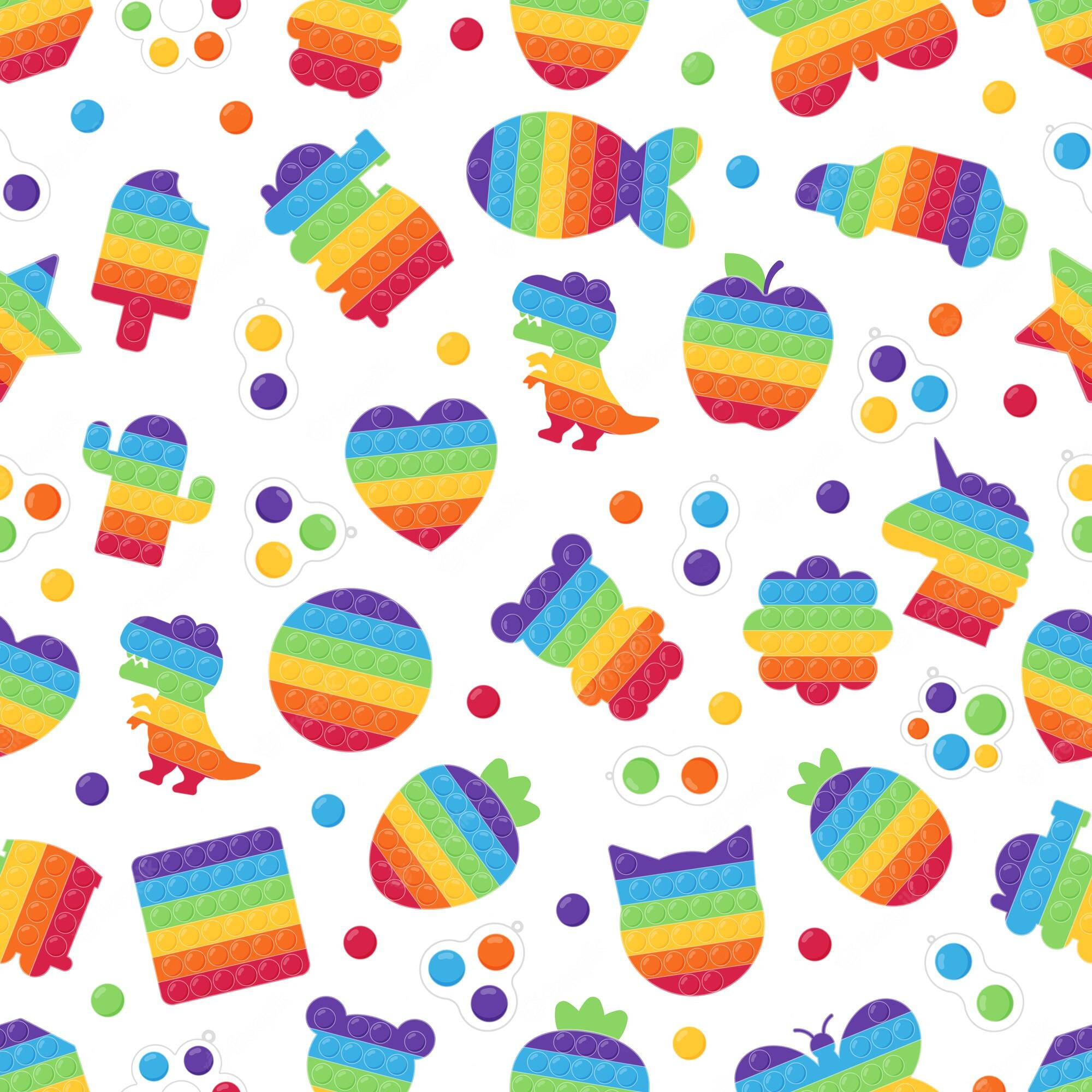 Glamorous Pop Its Patterns, rainbow, pop-it fidget toys, Full HD Desktop Wallpaper