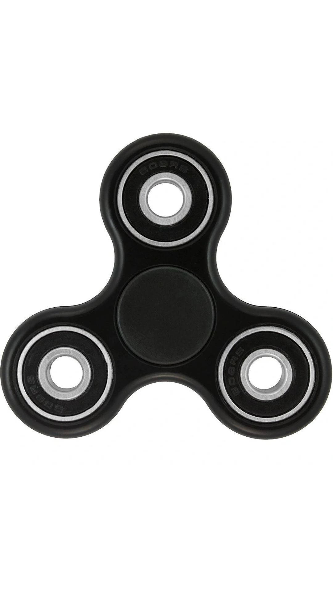 black fidget spinner, silver bearings, stark white background, Full HD Phone Wallpaper