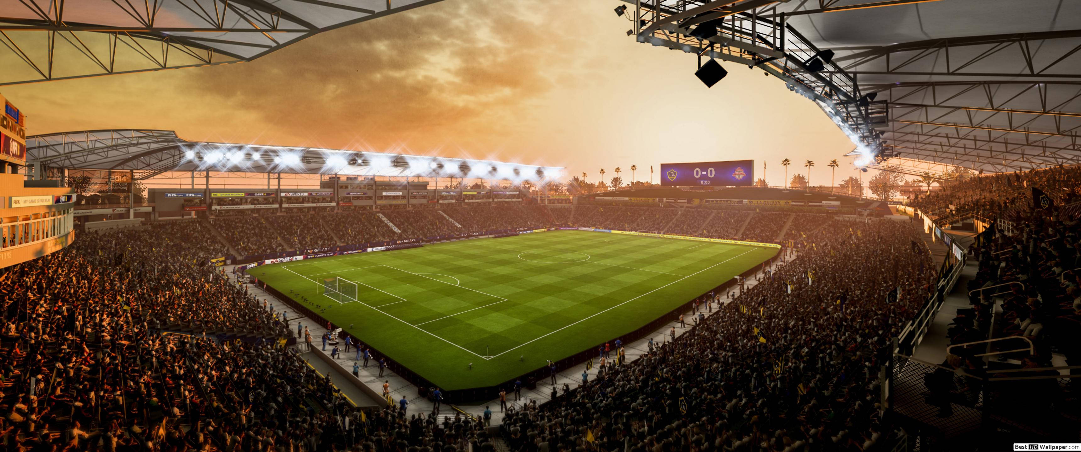 FIFA 21, football field, sunset, 2K Desktop Wallpaper