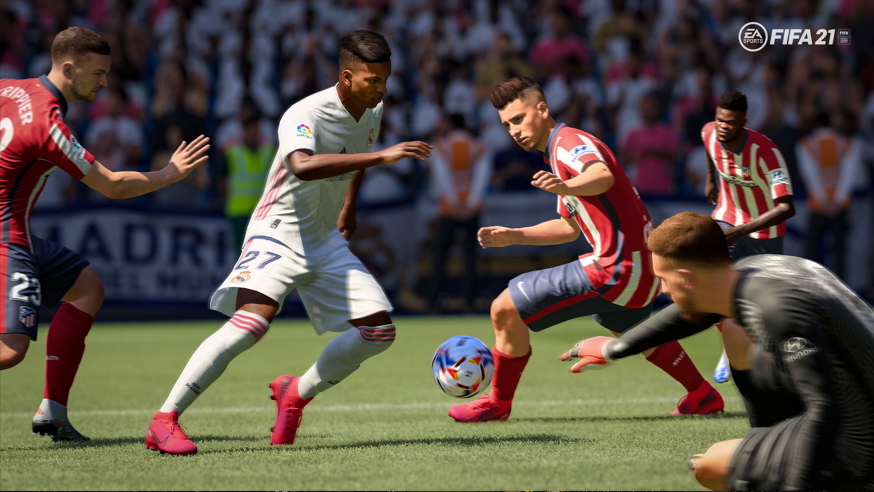 FIFA 21, soccer players, vibrant kits, 2K Desktop Wallpaper