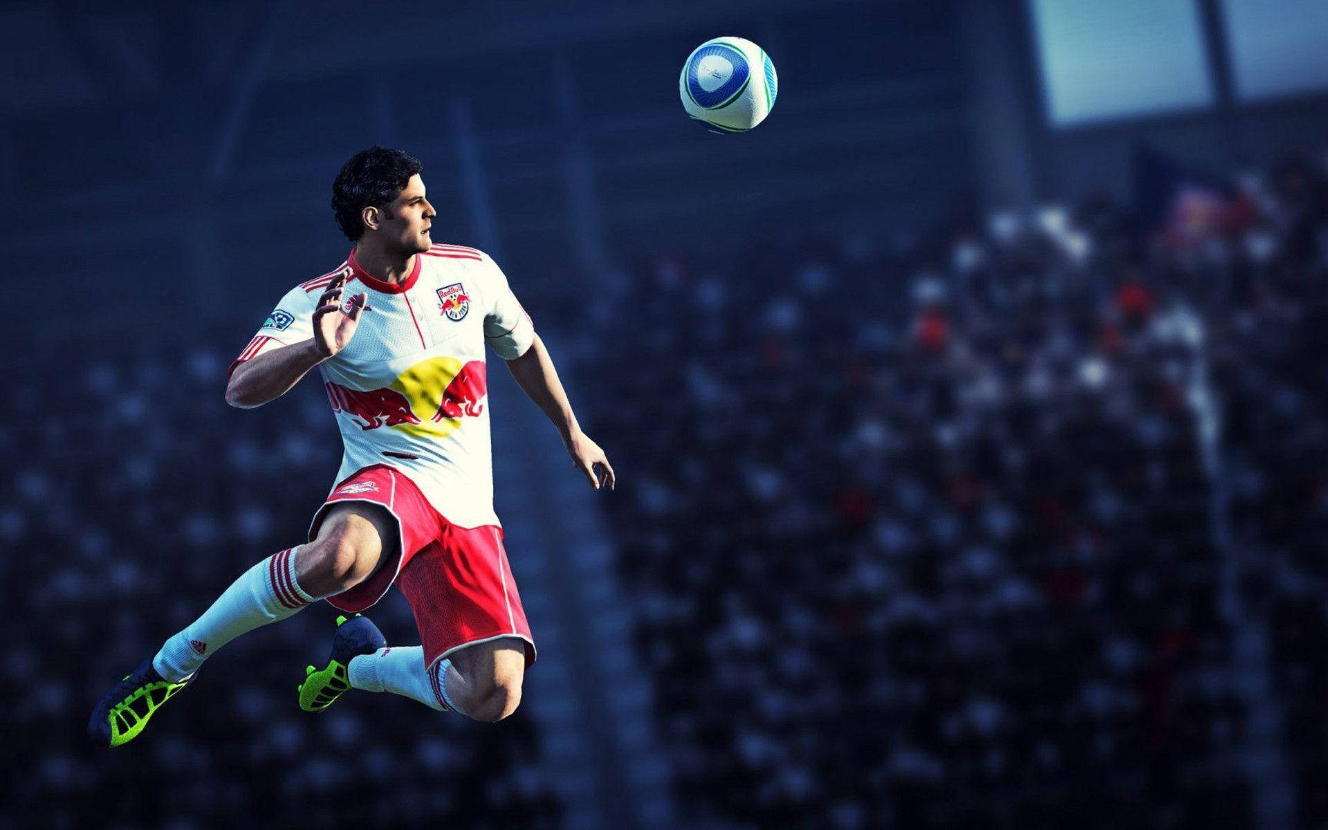 FIFA 21, football player, red and white uniform, Full HD Desktop Wallpaper