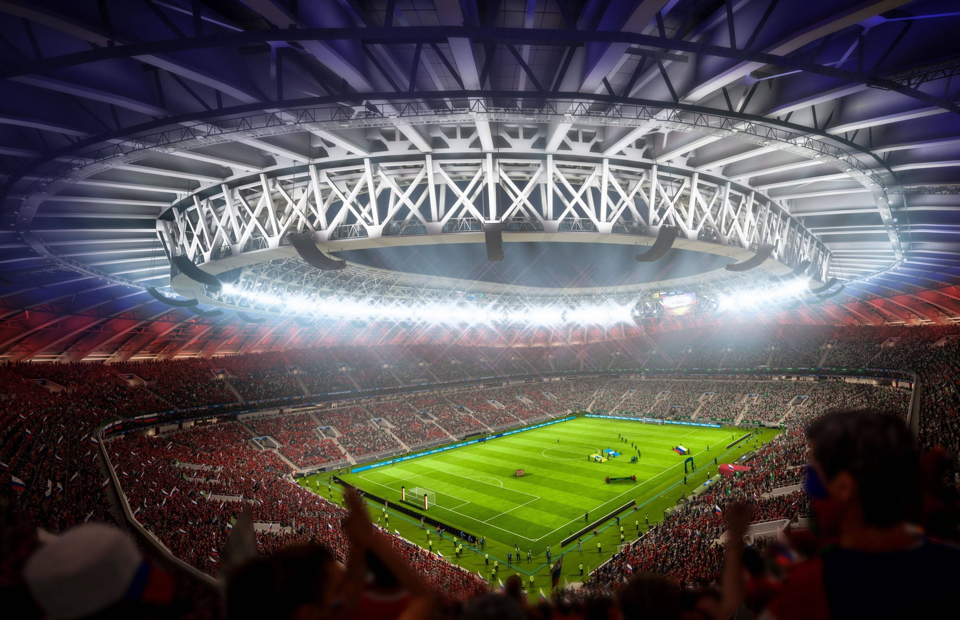 FIFA 21, football field, bird's eye view, 2K Desktop Wallpaper