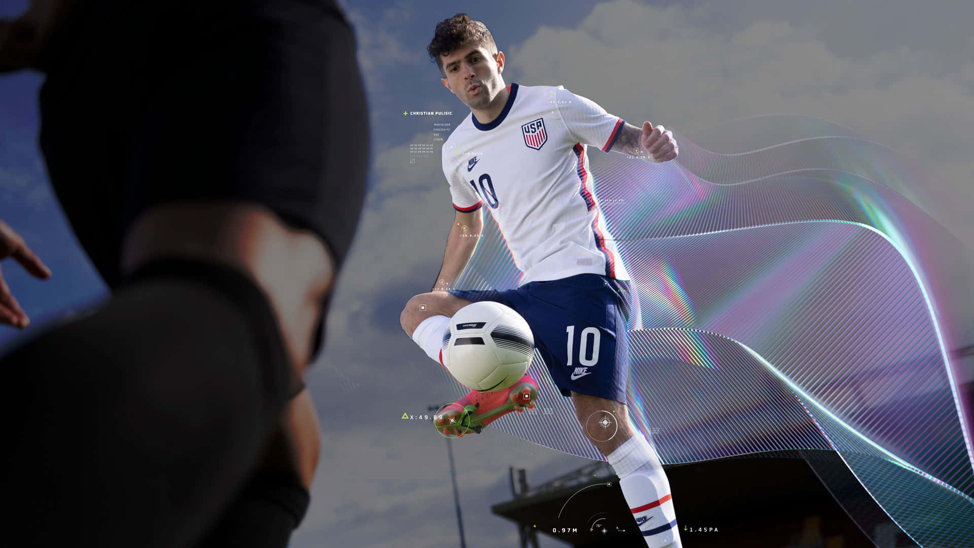 FIFA 22, white US national team jersey, number 10, Full HD Desktop Wallpaper