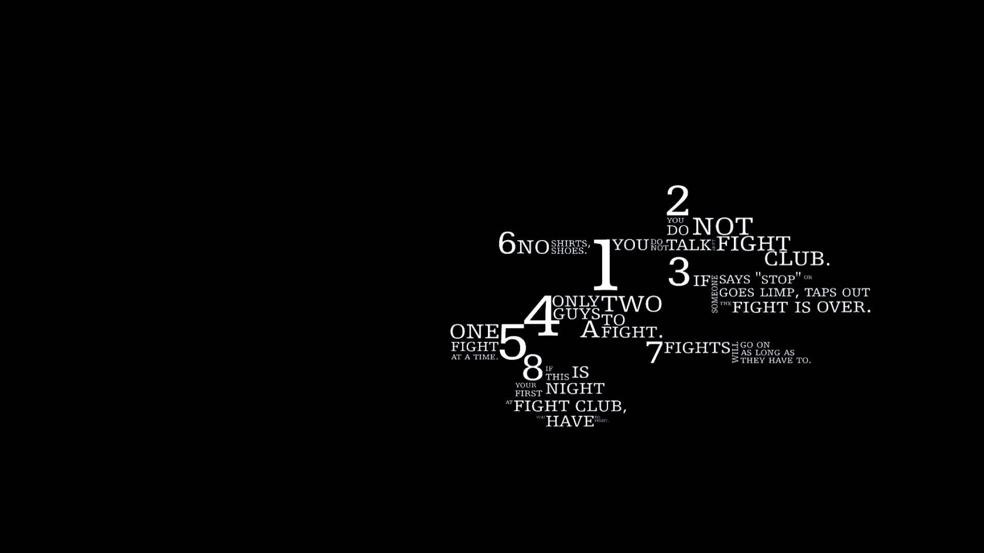 Fight Club, white text, circular pattern, Full HD Desktop Wallpaper