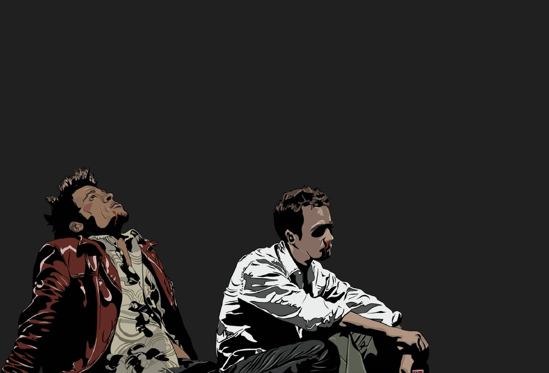 Fight Club, red jacket, white shirt, Full HD Desktop Wallpaper