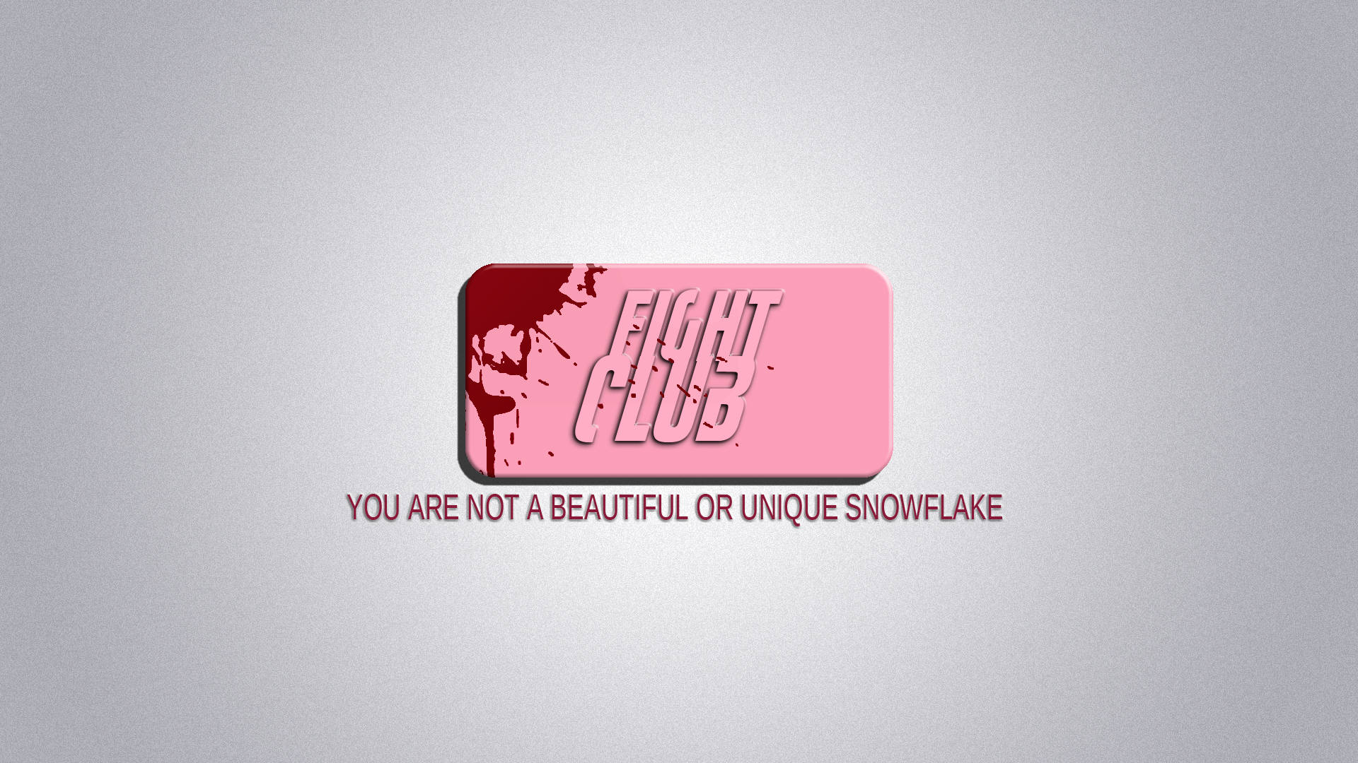 Fight Club, YOU ARE NOT A BEAUTIFUL OR UNIQUE SNOWFLAKE, pink rectangular logo, Full HD Desktop Wallpaper