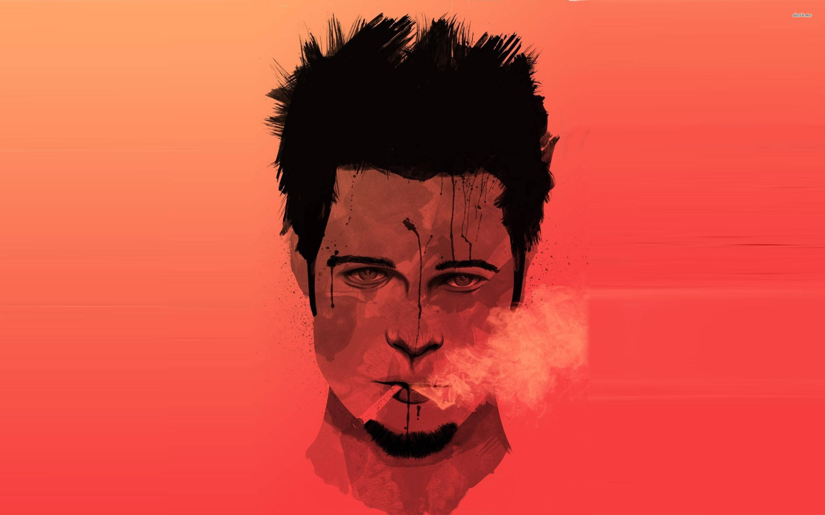 Fight Club, spiky hair, smoke emerging from mouth, 2K Desktop Wallpaper
