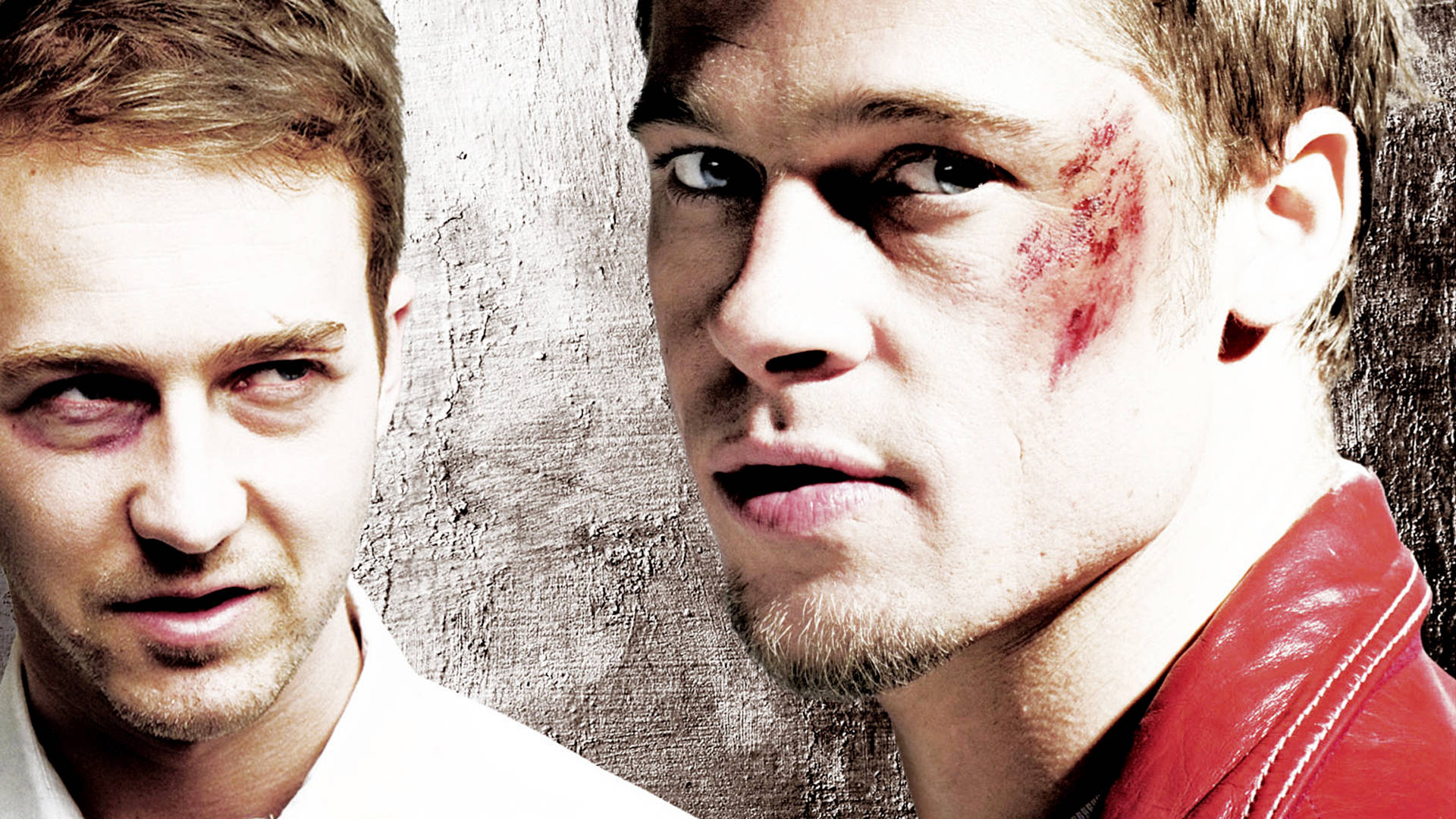 Fight Club, red leather jacket, white shirt, Full HD Desktop Wallpaper