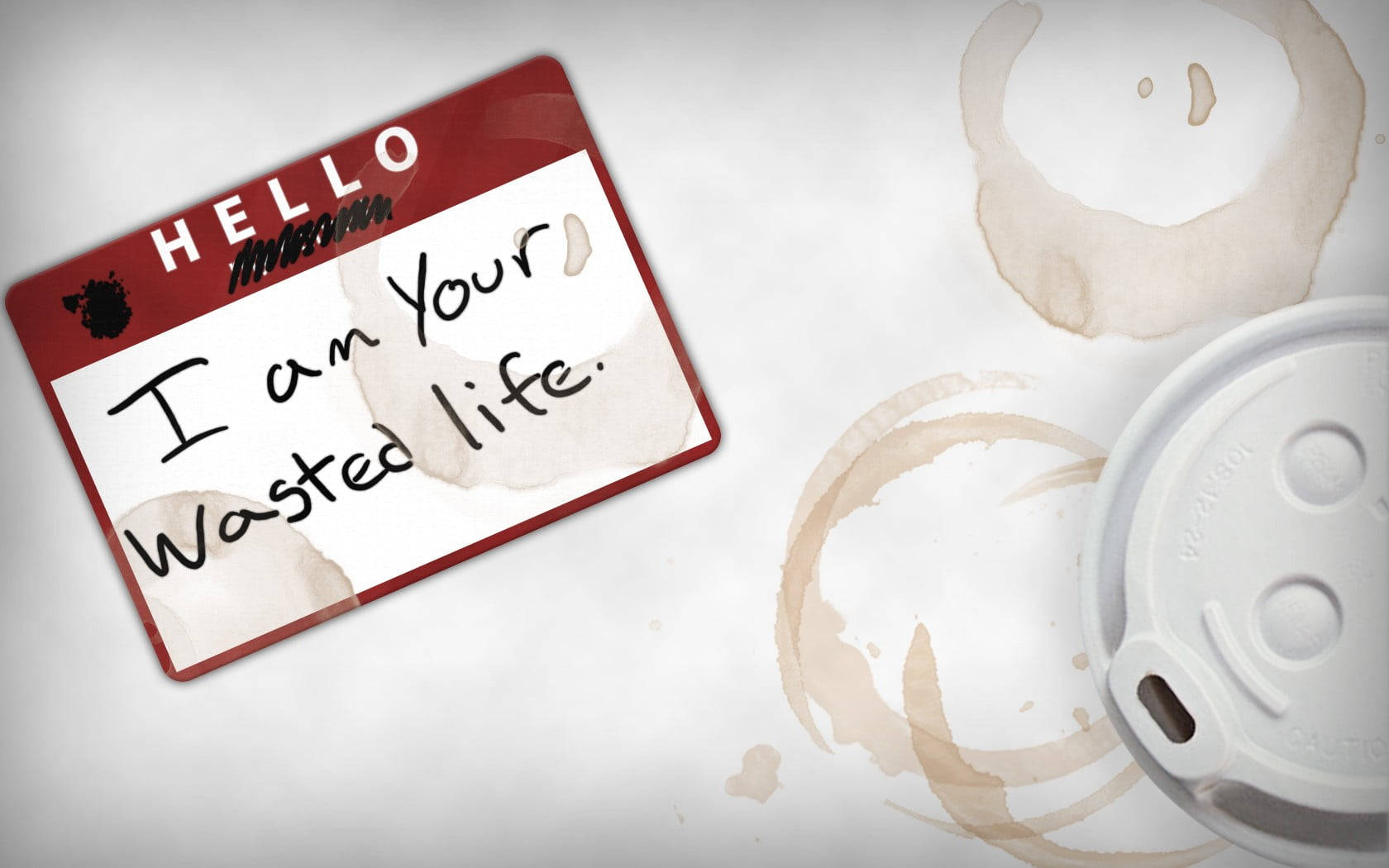 Fight Club, coffee-stained Amazon name tag, I am your wasted life, HD Desktop Wallpaper
