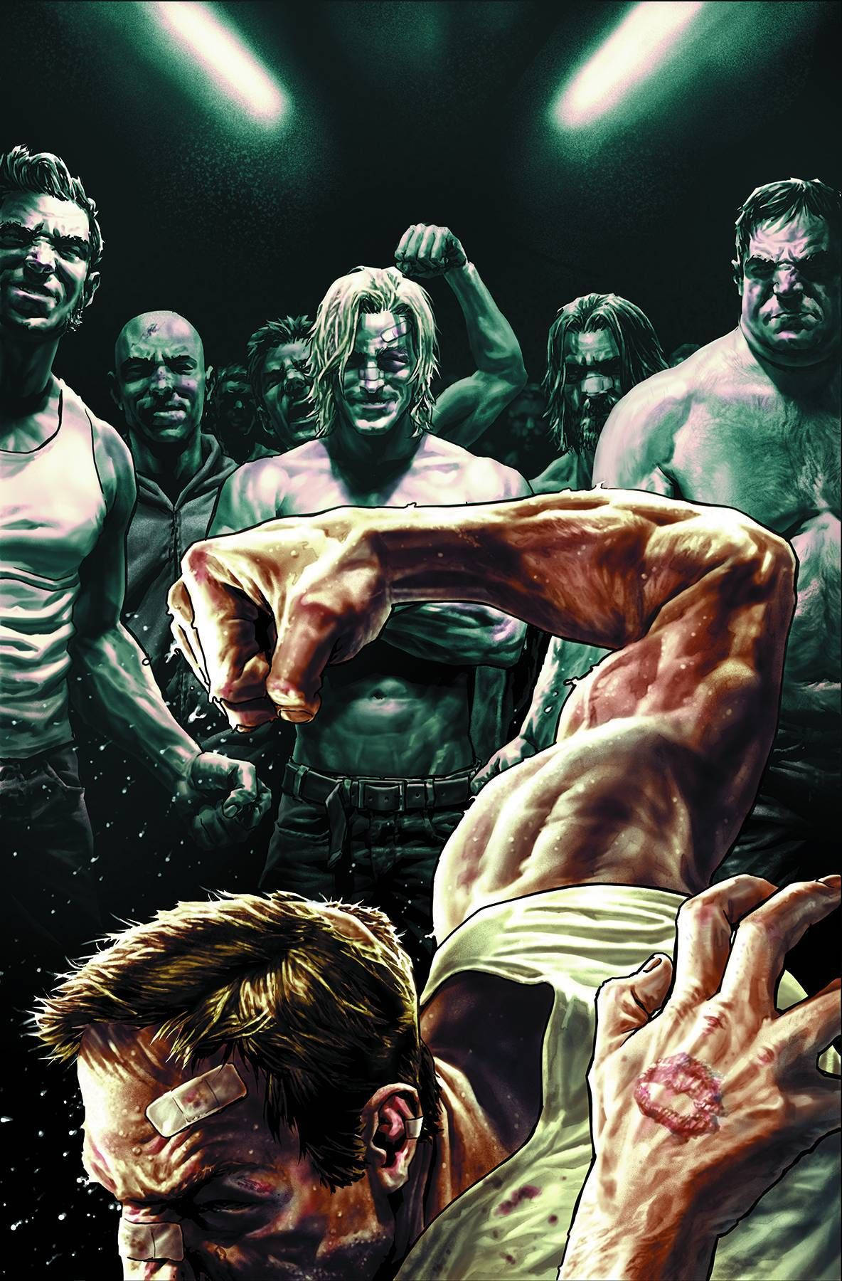 Fight Club, fight scene, green stage lights, HD Phone Wallpaper