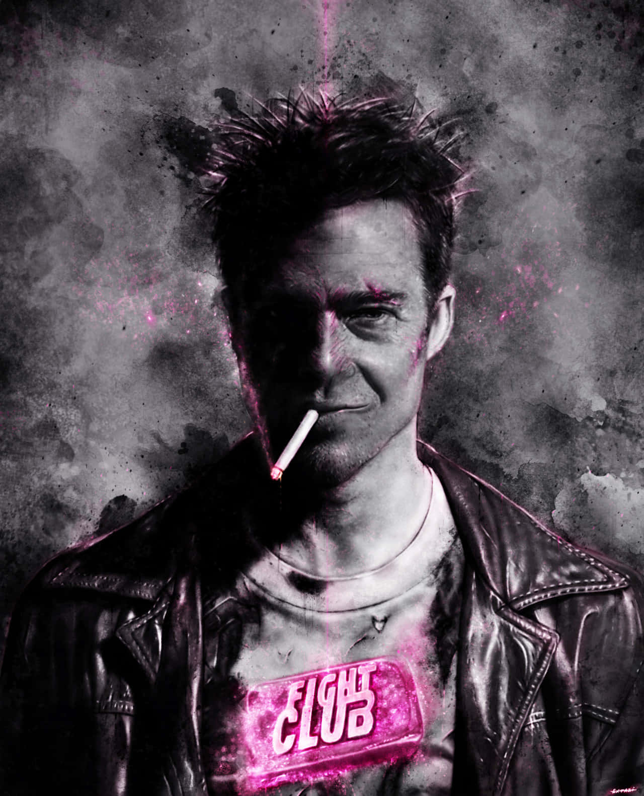 Fight Club, spiky hair, cigarette, HD Phone Wallpaper