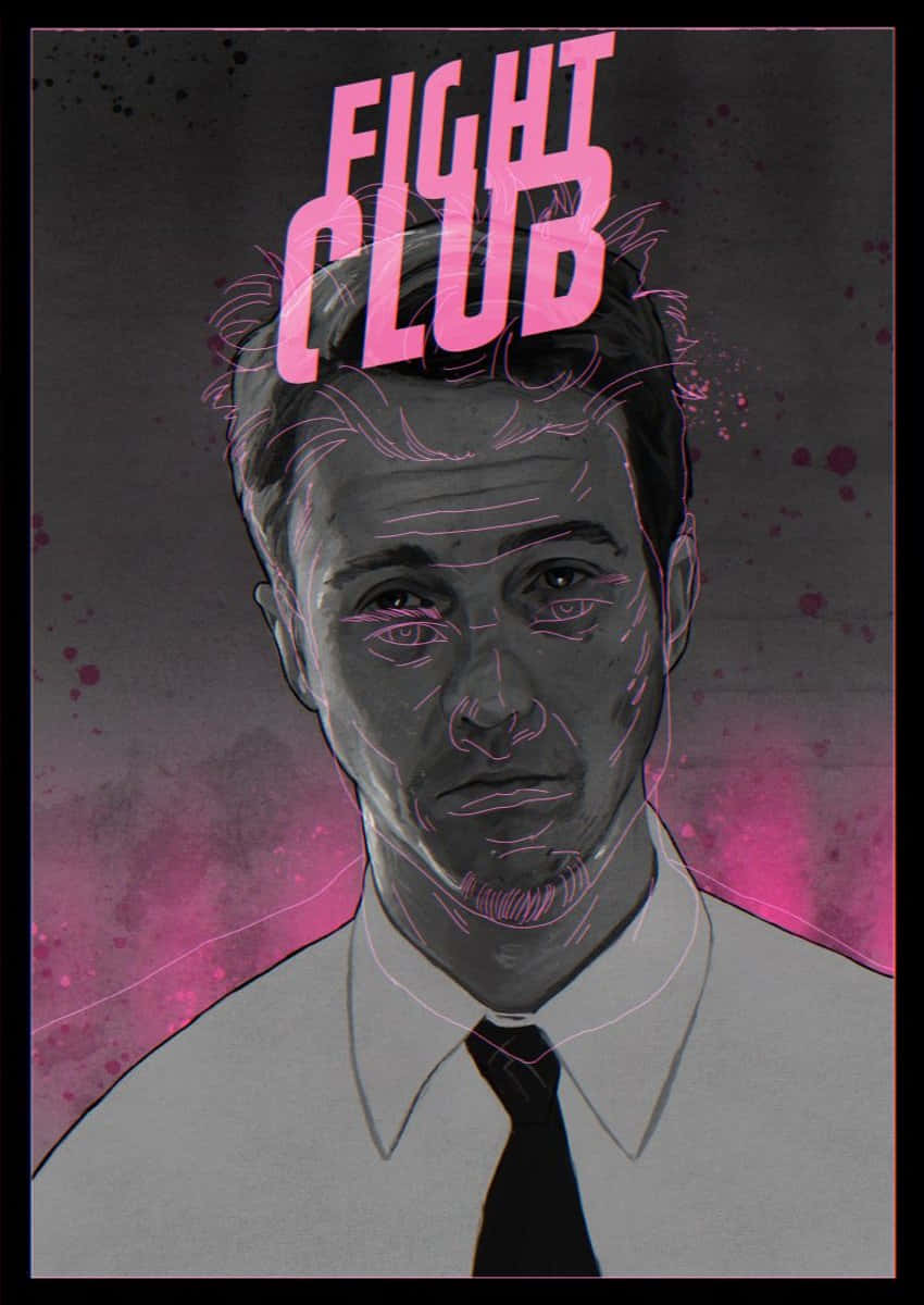 Fight Club, pink neon, white shirt, SD Phone Wallpaper
