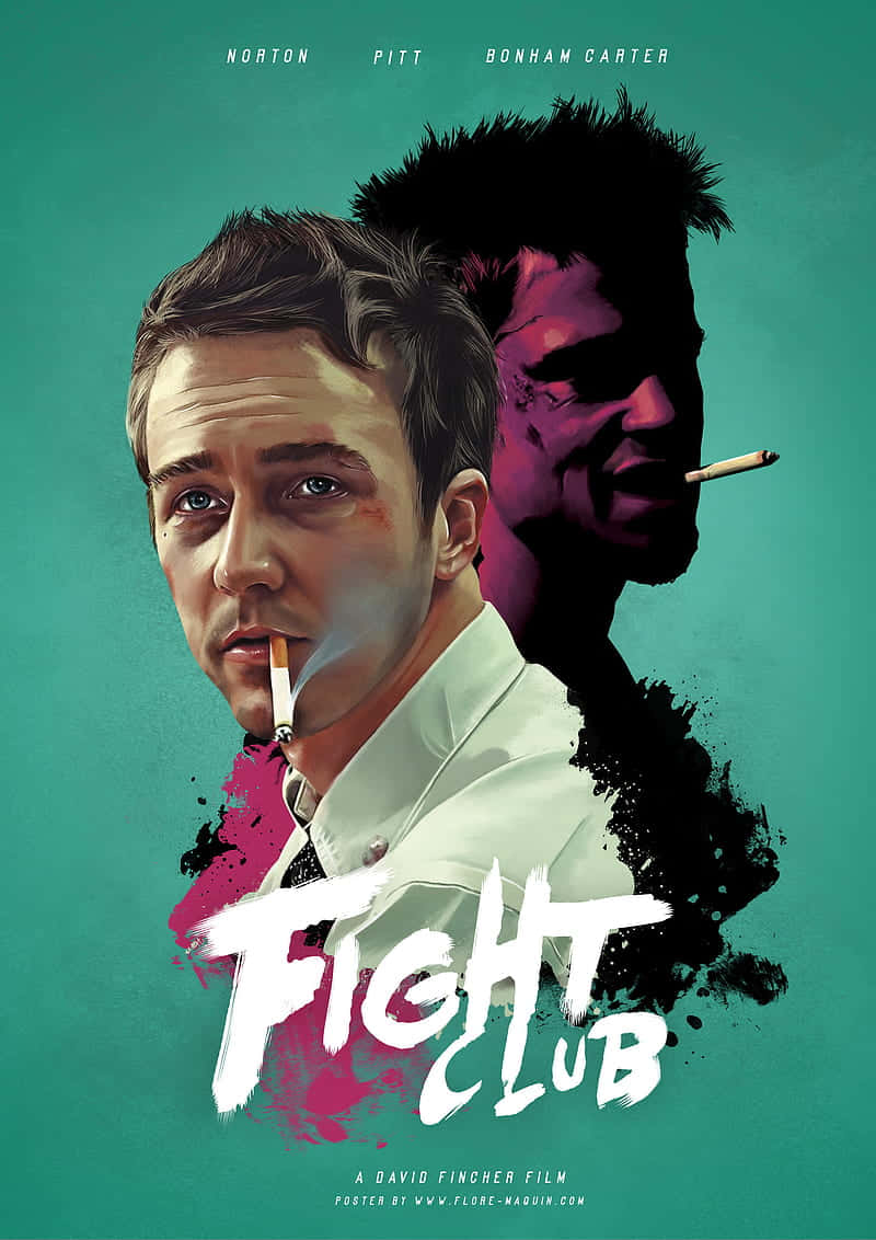 Fight Club, movie poster, man in a white shirt, SD Phone Wallpaper