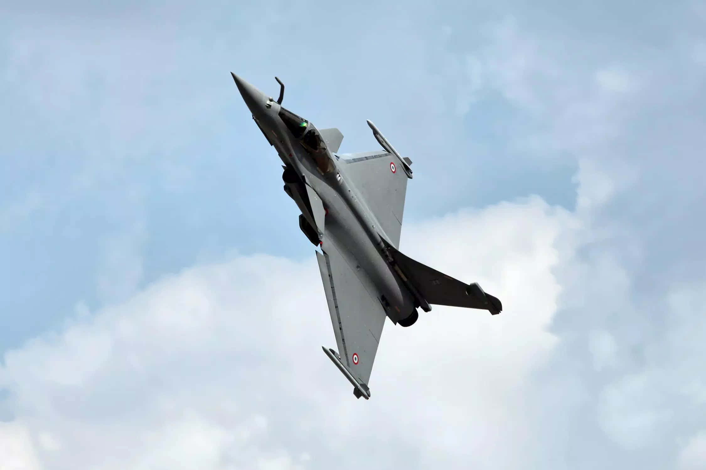 fighter jet, gray, soft blue sky, Full HD Desktop Wallpaper