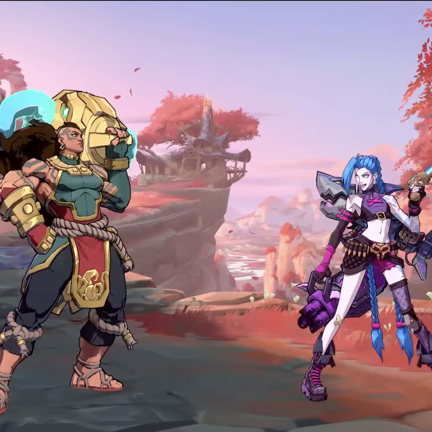 Fighting Games, stylized fantasy warriors, surreal canyon, HD Desktop Wallpaper