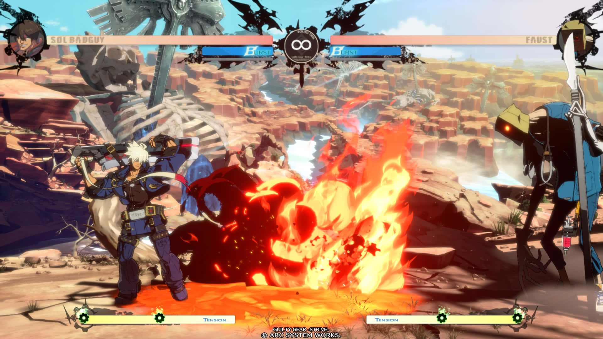 Fighting Games, anime fighters, fiery desert canyon, Full HD Desktop Wallpaper