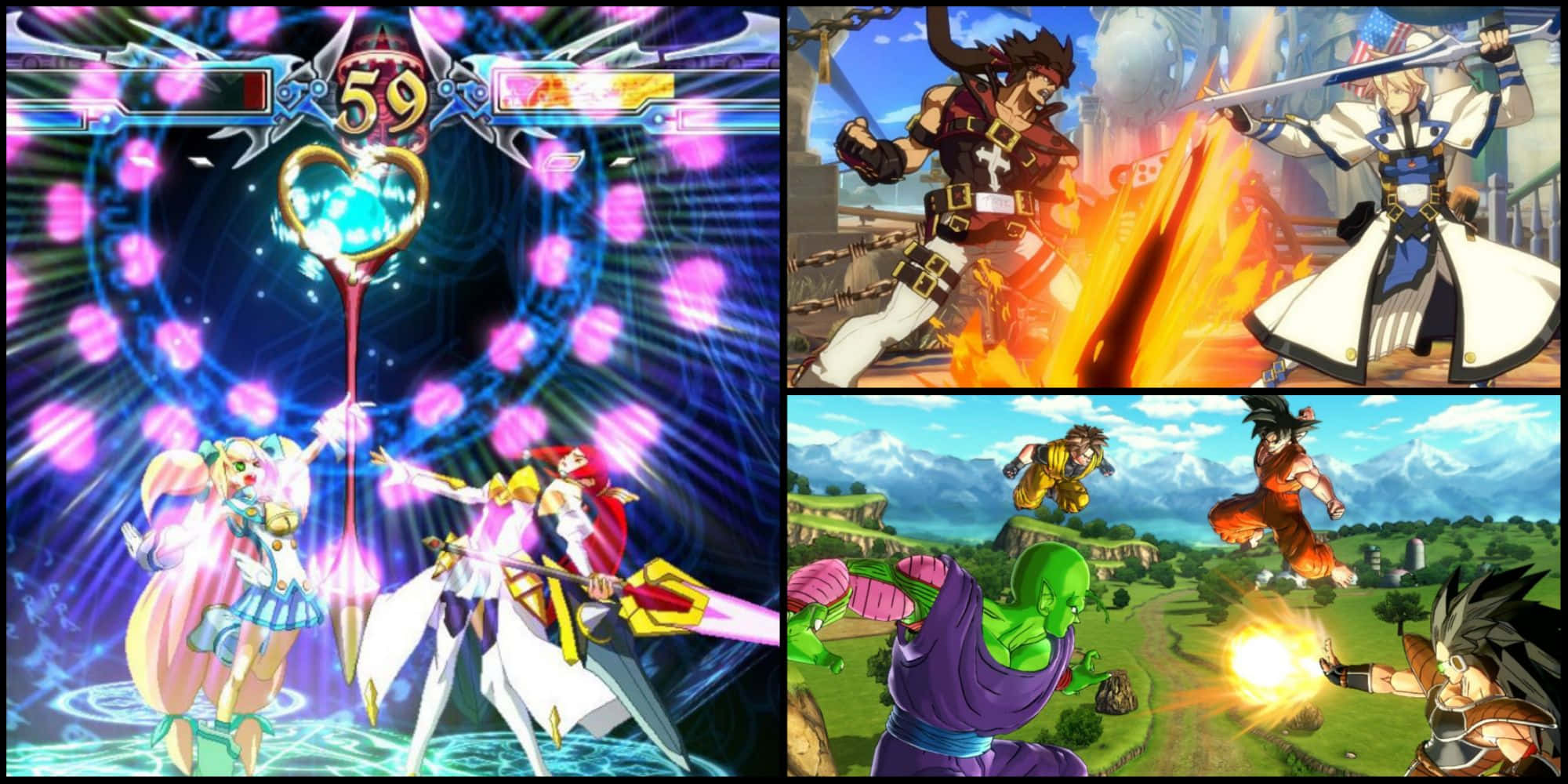 Fighting Games, anime battle scenes, glowing energy effects, Full HD Desktop Wallpaper