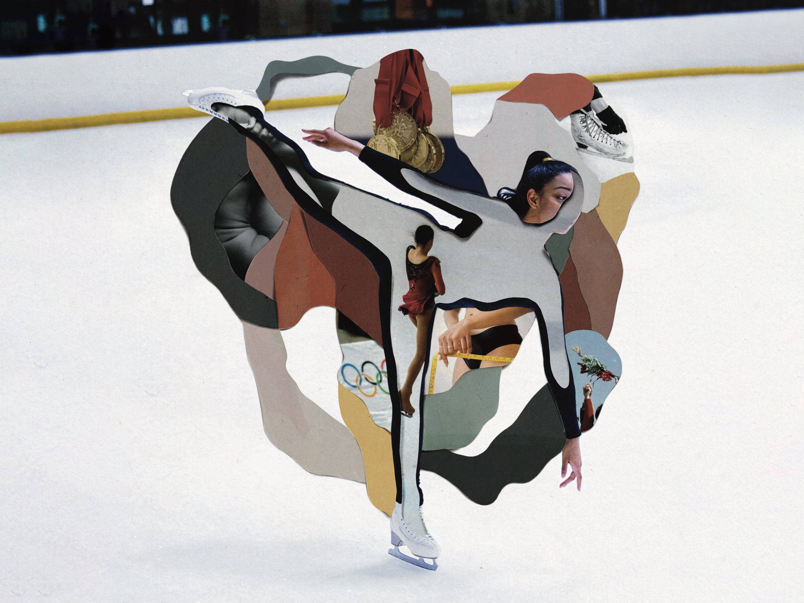 figure skating, digital art, ice, 2K Desktop Wallpaper
