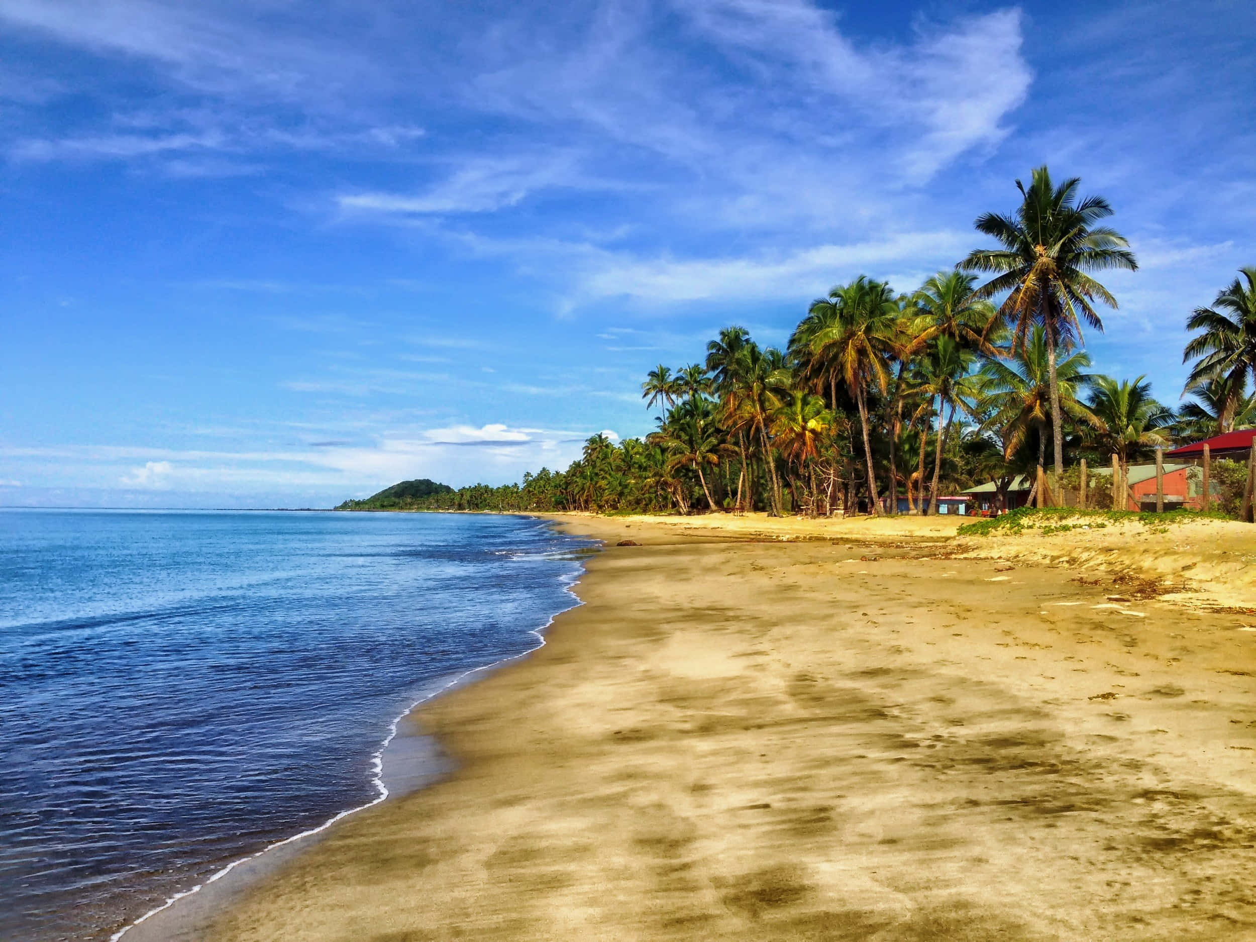 Fiji Beach, Sunset, golden sand, Full HD Desktop Wallpaper