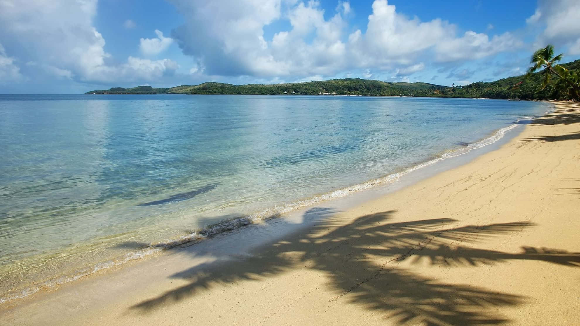 Fiji Beach, Sunset, golden sand, Full HD Desktop Wallpaper
