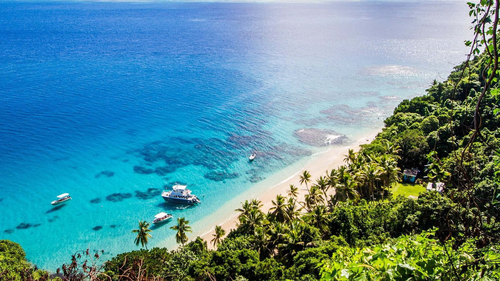 Fiji, tropical beach, turquoise waters, HD Desktop Wallpaper