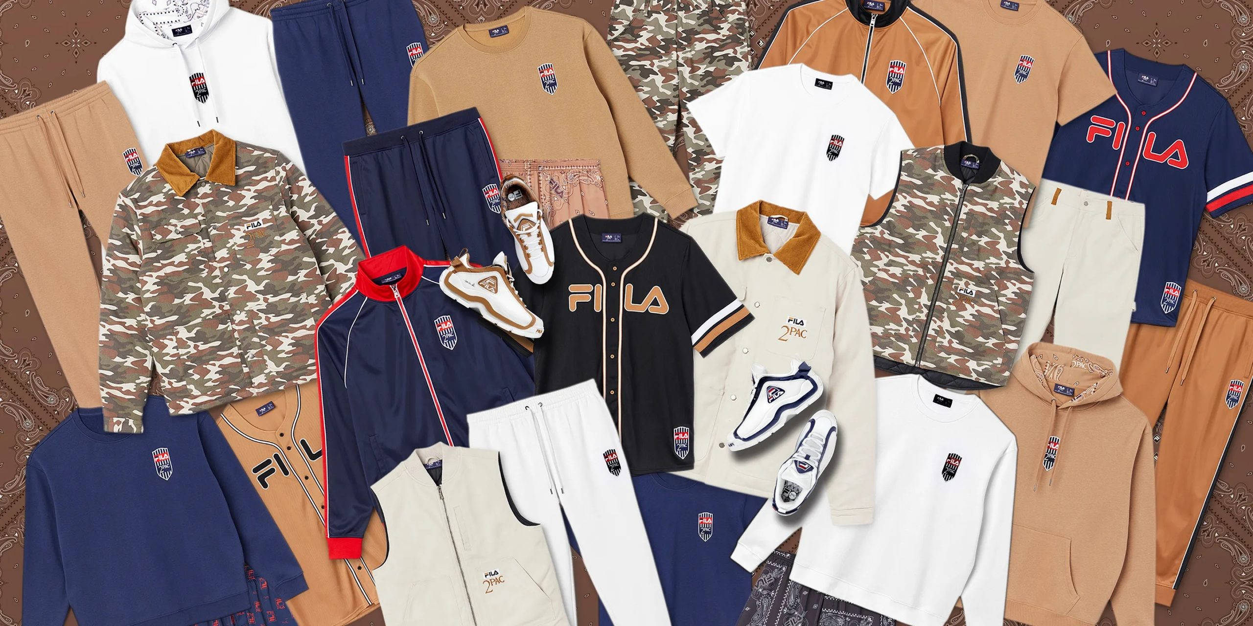 Fila, 2Pac, camouflage, 2K Desktop Wallpaper