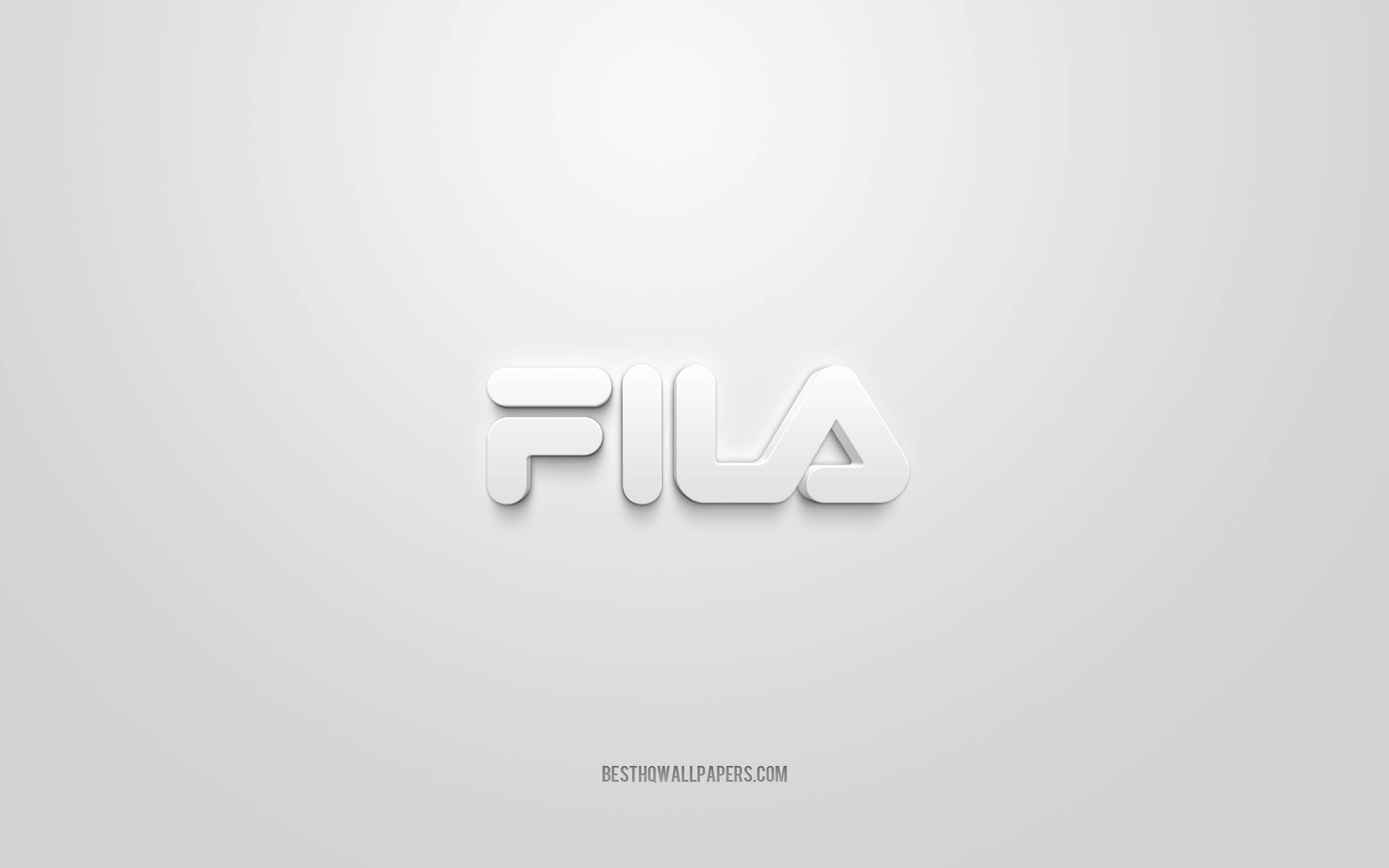 Fila, white-on-white, minimalist white FILA logo, 2K Desktop Wallpaper