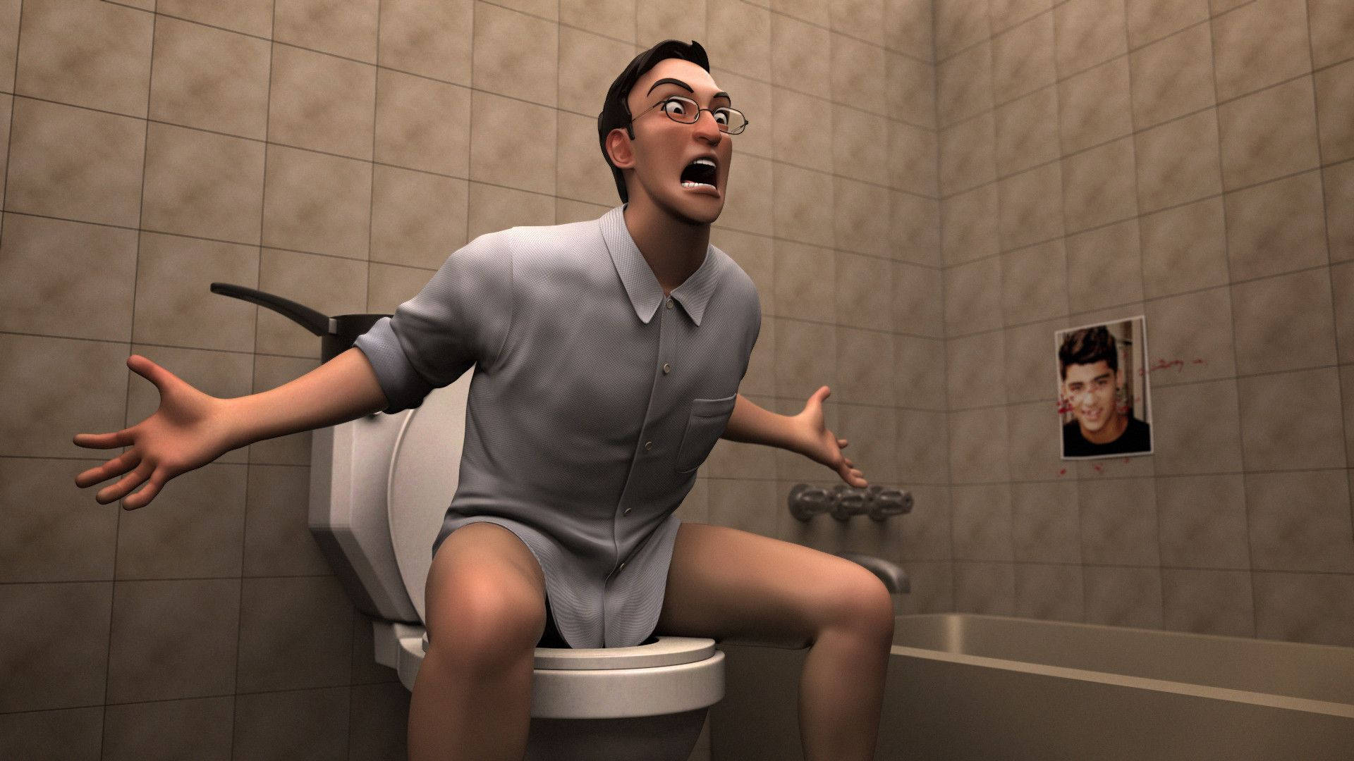 Filthy Frank, toilet, bathroom, Full HD Desktop Wallpaper
