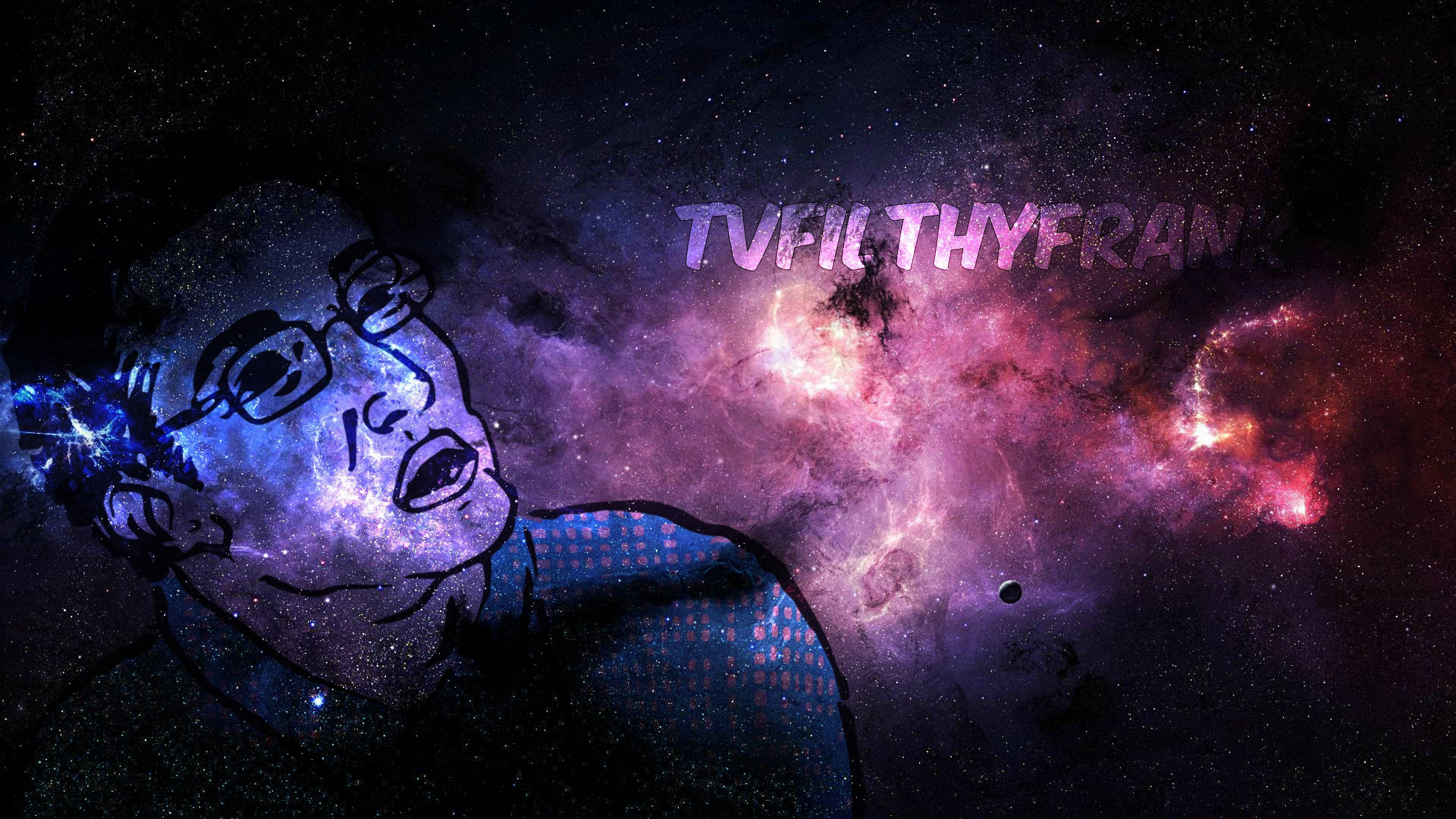 Filthy Frank, cosmic nebula, glowing purple, 4K Desktop Wallpaper