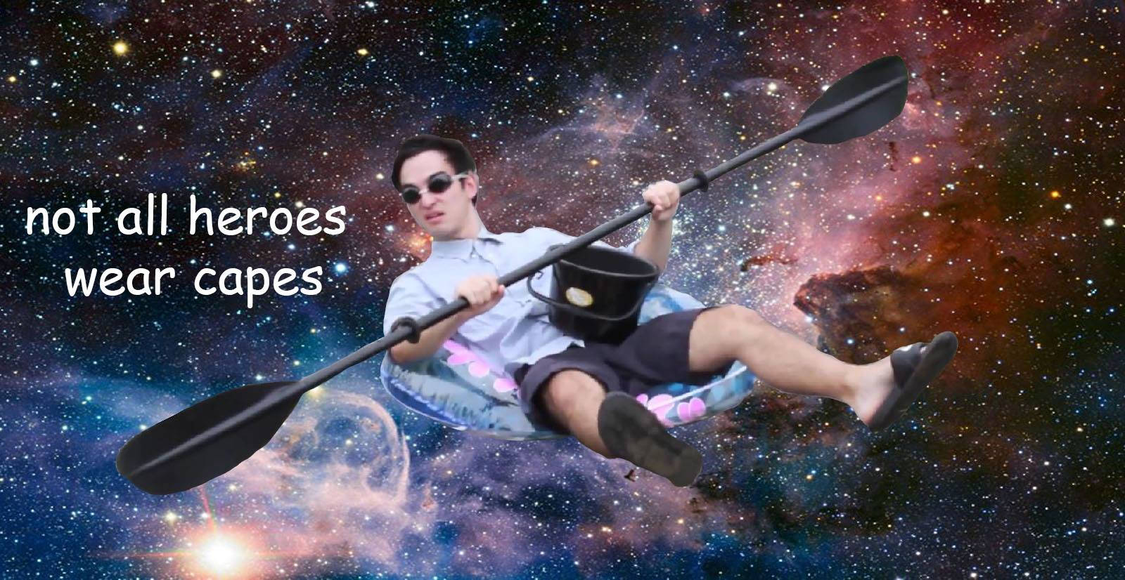 Filthy Frank, cosmic inflatable kayak, vibrant starfield, HD Desktop Wallpaper