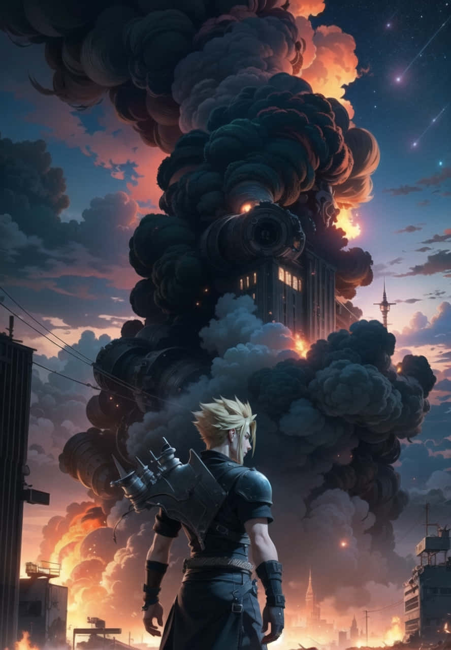 Final Fantasy 7 Remake, Cloud, twilight sky, HD Phone Wallpaper