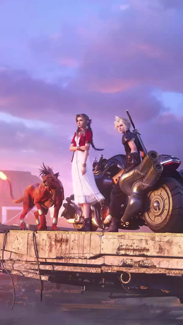 Final Fantasy 7 Remake, Team Sunset, purple sunset sky, HD Phone Wallpaper