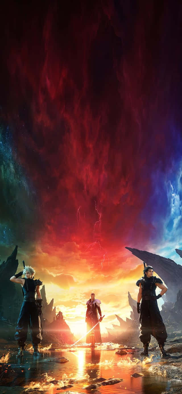 Final Fantasy 7 Remake, armored warriors, reflective pool, HD Phone Wallpaper