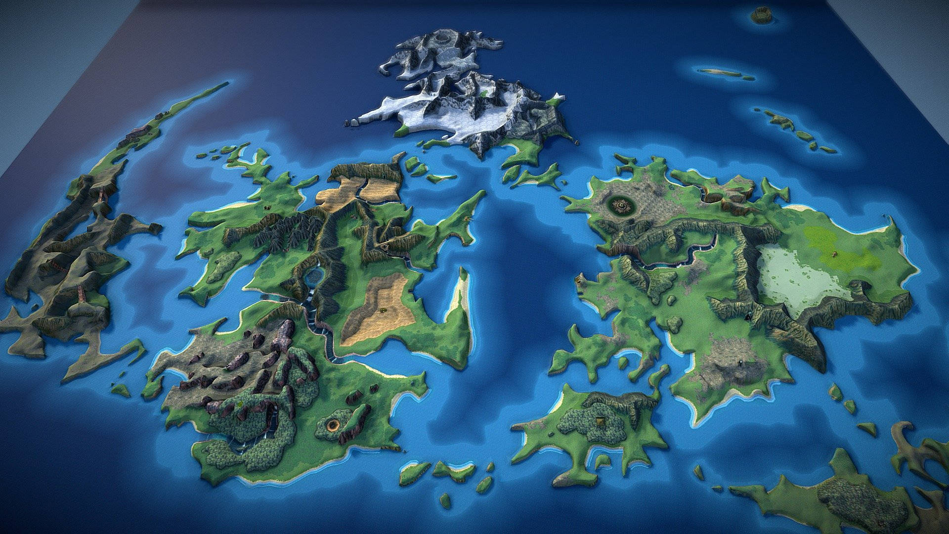 Final Fantasy 8, world map, green islands, Full HD Desktop Wallpaper