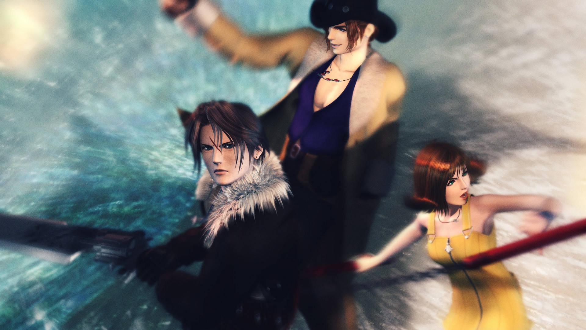 Final Fantasy 8, anime characters, turbulent water, Full HD Desktop Wallpaper