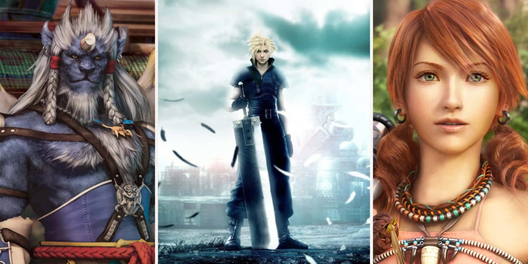 Final Fantasy, blue-skinned beastman, blonde swordsman, HD Desktop Wallpaper