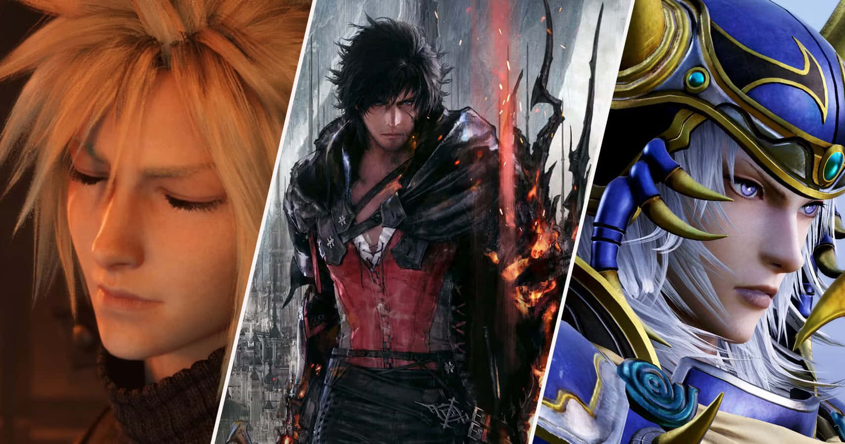 Final Fantasy, anime-style video game characters, distinct hair colors, HD Desktop Wallpaper