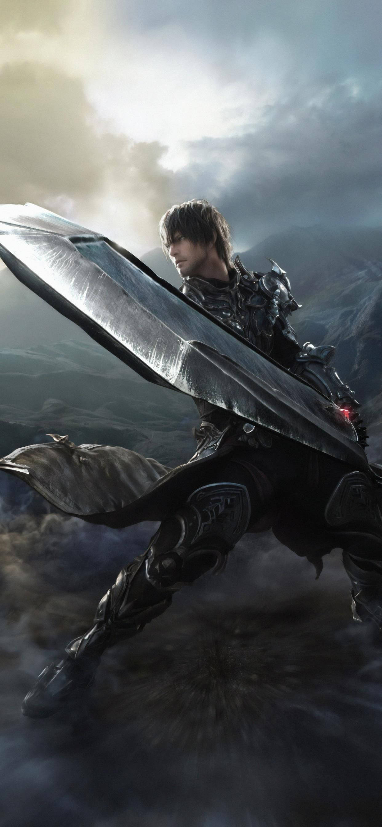 Final Fantasy, iPhone, warrior, 2K Phone Wallpaper