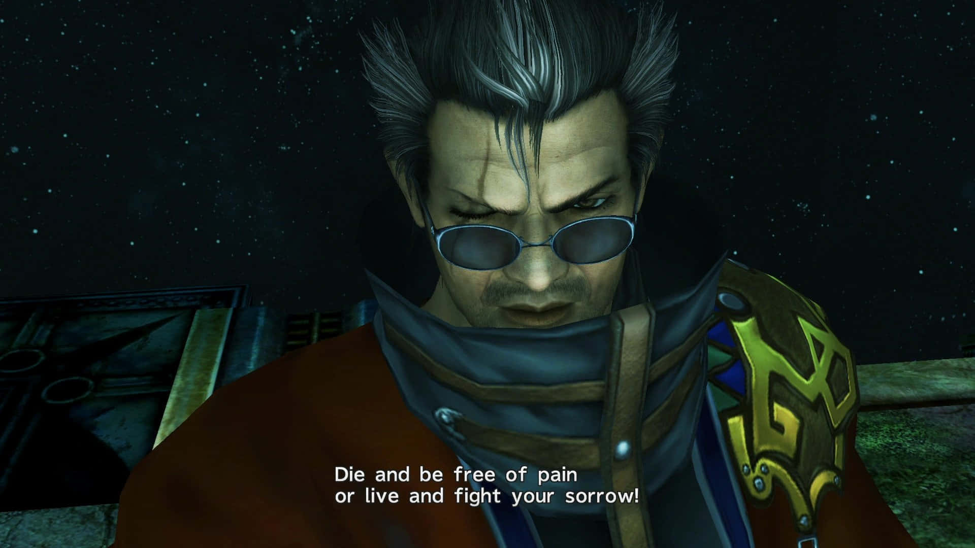Auron, Final Fantasy X, starry night sky, Full HD Desktop Wallpaper