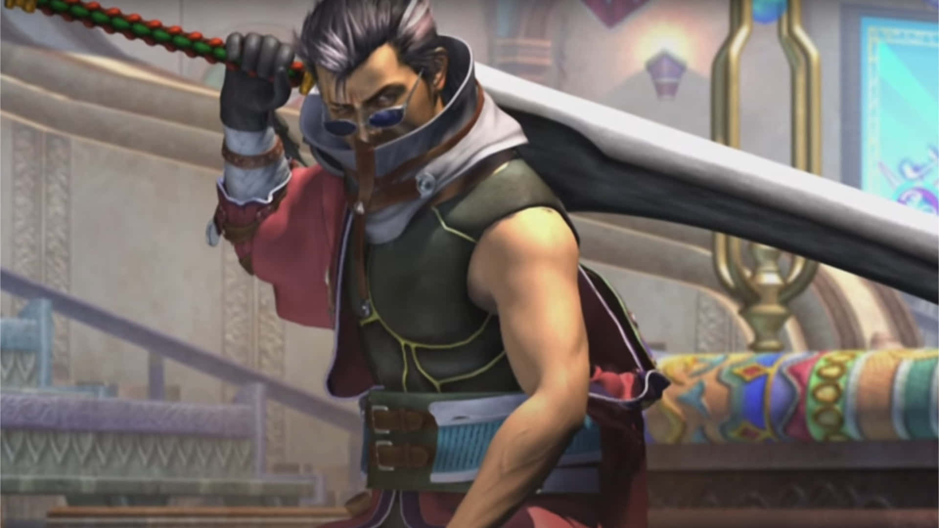 Auron, Final Fantasy, red cape, Full HD Desktop Wallpaper