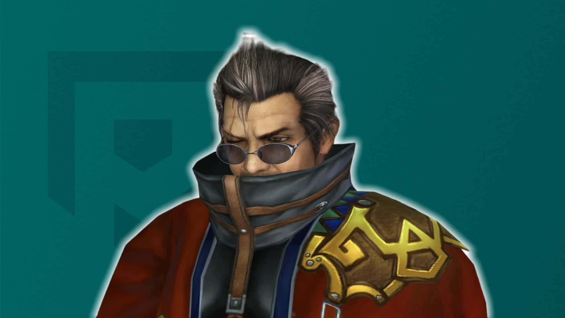 Final Fantasy Auron, gray hair, round sunglasses, Full HD Desktop Wallpaper