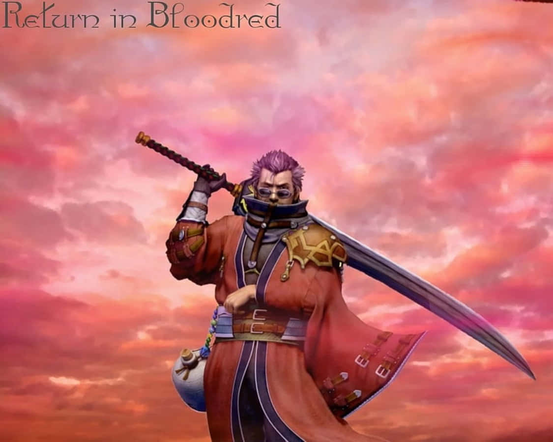 Auron, Final Fantasy, purple hair, SD Desktop Wallpaper