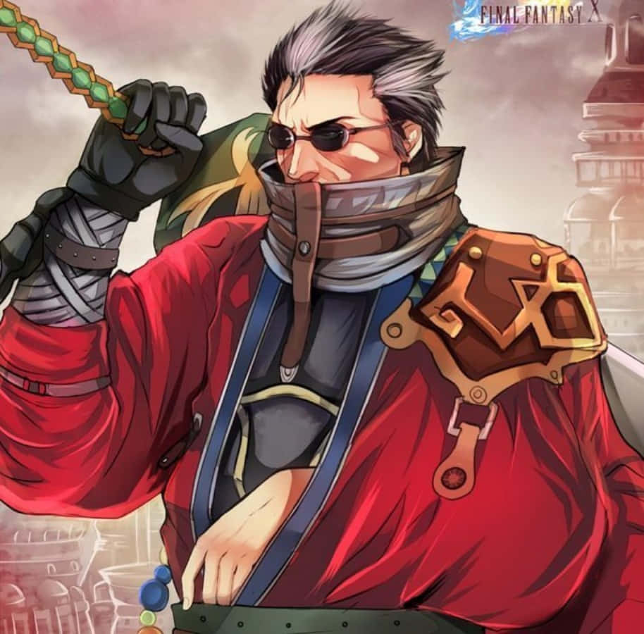 Final Fantasy X, Auron, red armor, SD Desktop Wallpaper