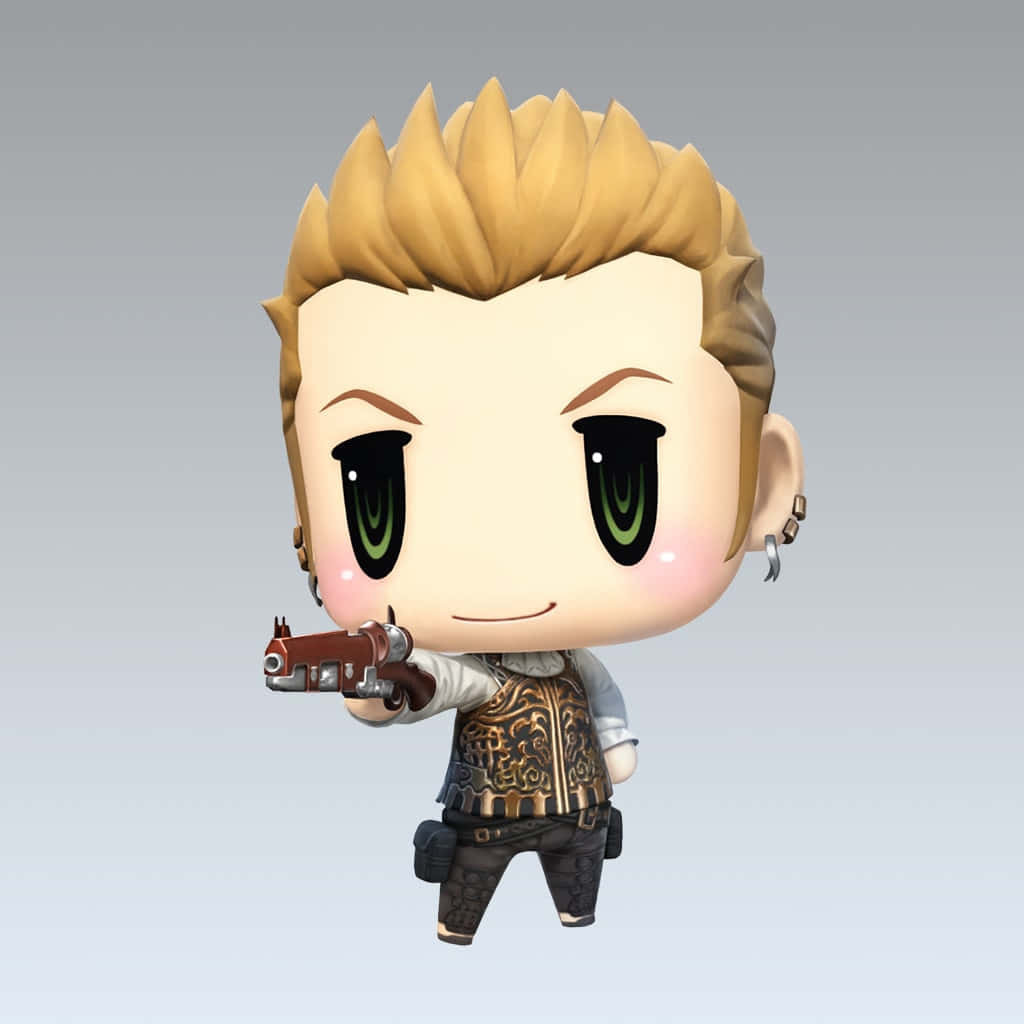 Final Fantasy Balthier, chibi-style, spiky blonde hair, SD Desktop Wallpaper