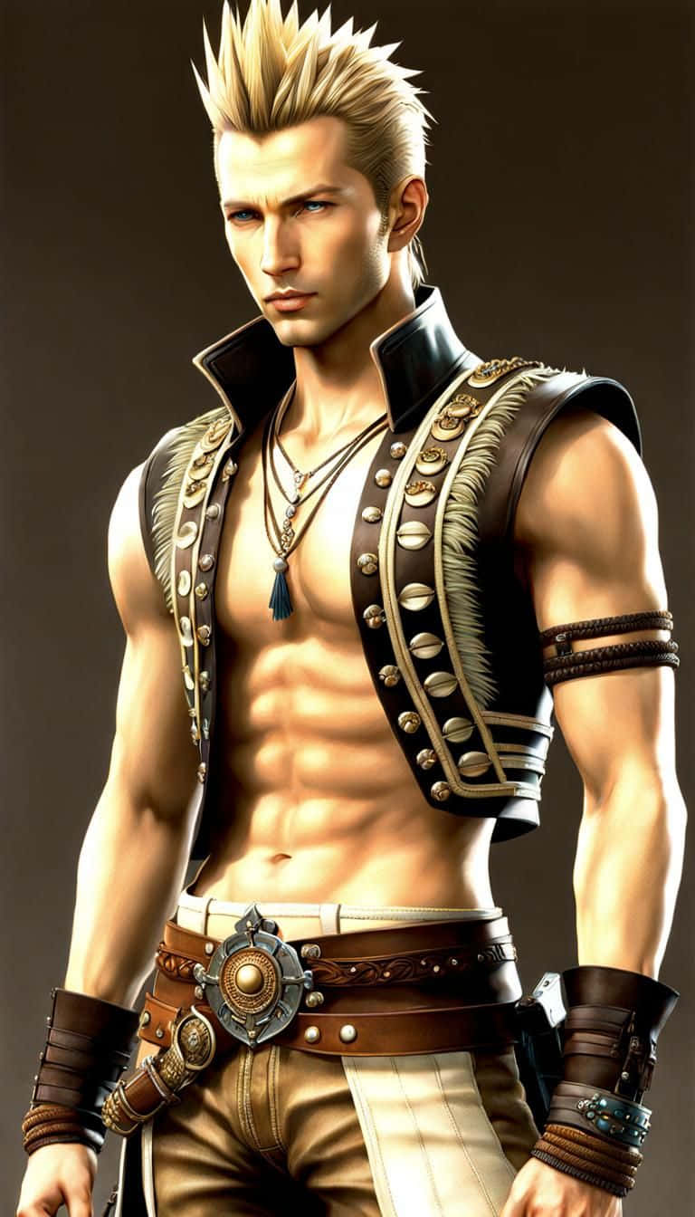 Final Fantasy Balthier, spiky blonde hair, brown leather vest, HD Phone Wallpaper